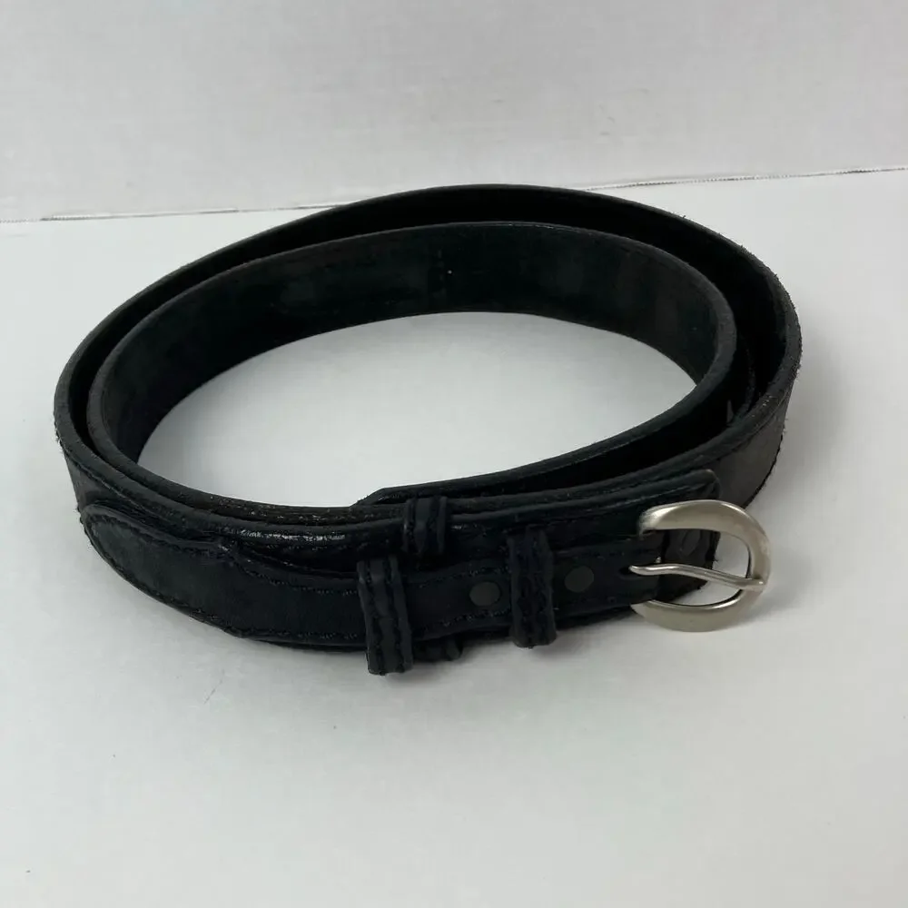 Duluth Trading Company Mens Size 46 Ranger Work Belt Black Leather Made USA